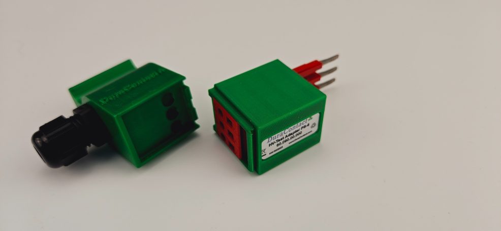 HV Prüfadapter zur Schnellkontaktierung von Reihenklemmen. 